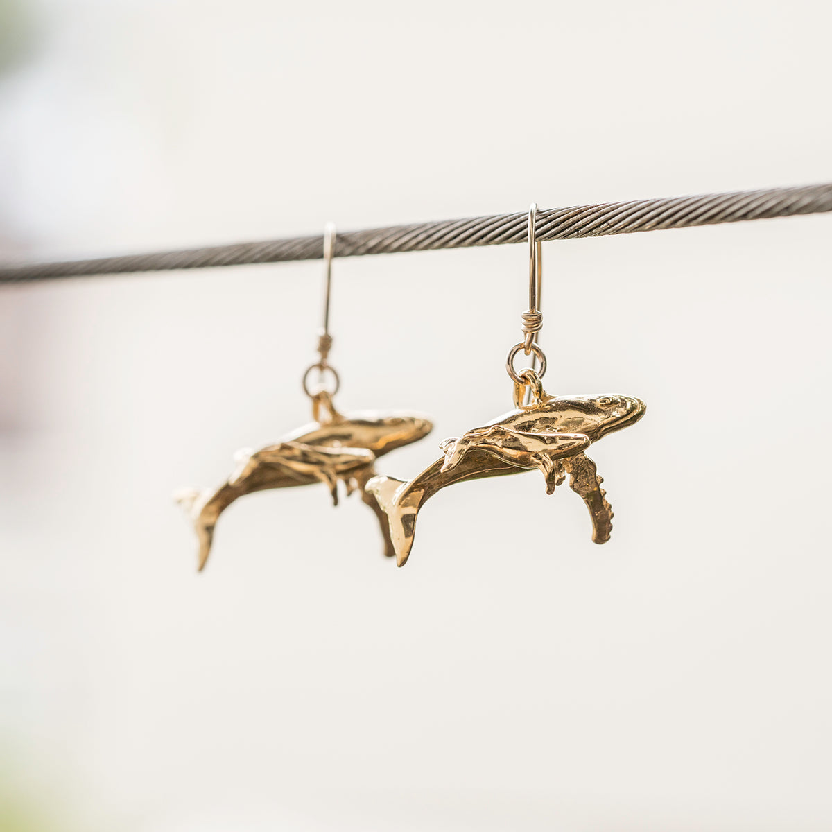 Koholā Humpback Whale + Baby Drop Earrings