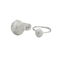 Chunky Mushroom Coral Ring in Sterling