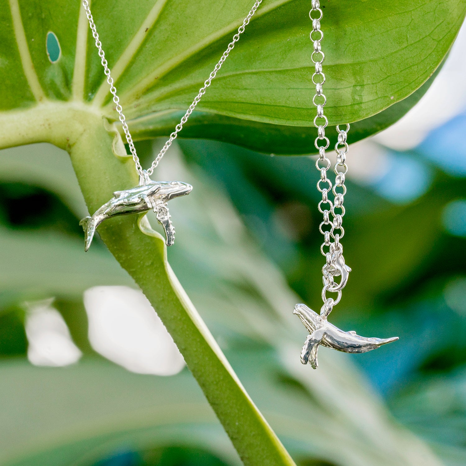 Humpback Whale Necklace | Mother Baby Silver | 'Alohi Kai – 'Alohi