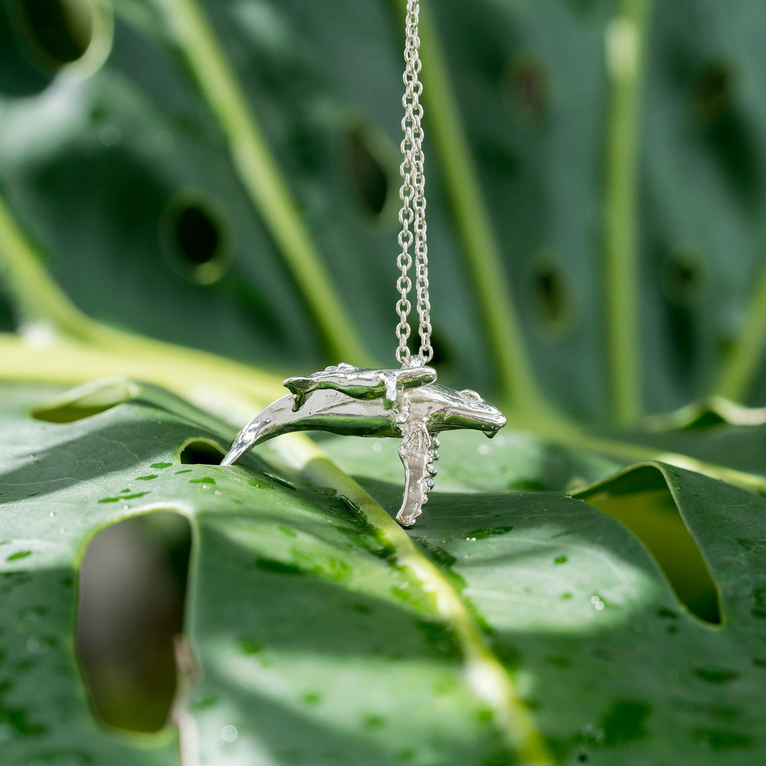 Humpback Whale Necklace | Mother Baby Silver | 'Alohi Kai – 'Alohi