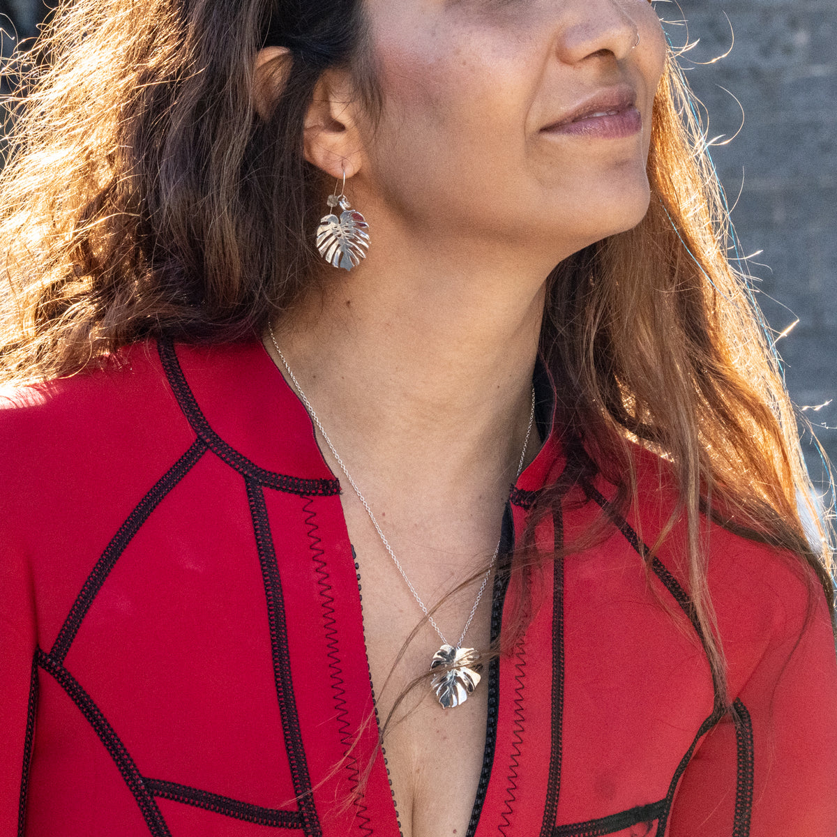 Monstera Drop Earrings