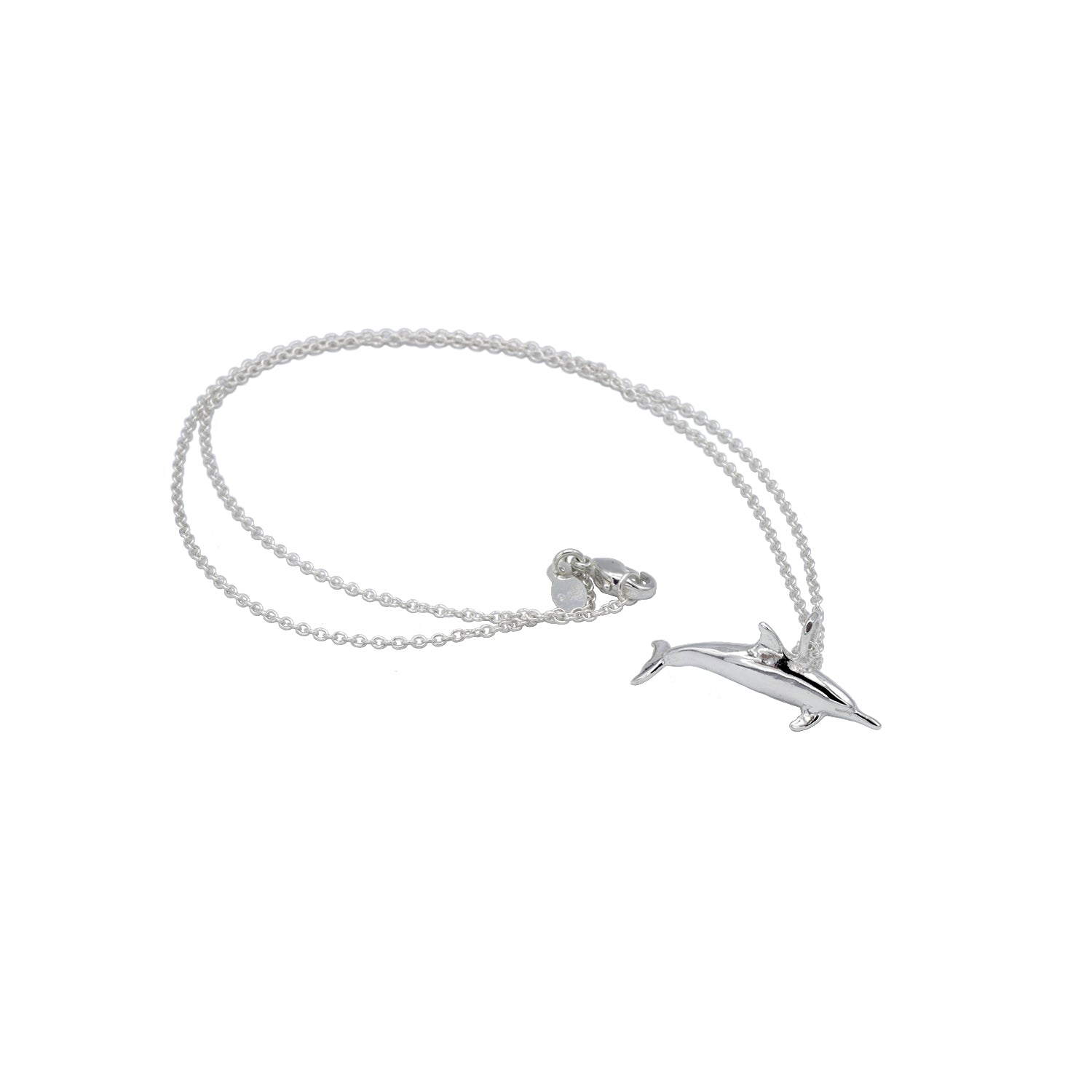 Spinner Dolphin Necklace | Hand Carved Silver & Gold | 'Alohi Kai