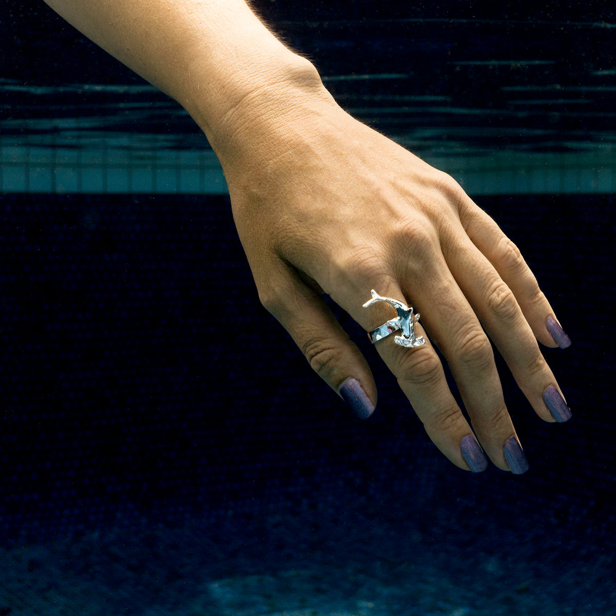 Scalloped Hammerhead Shark Ring