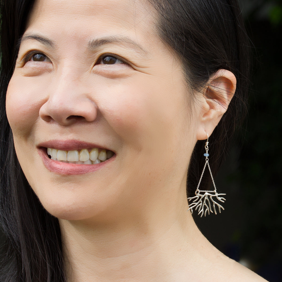 Tuning Fork Bryozoan Earrings