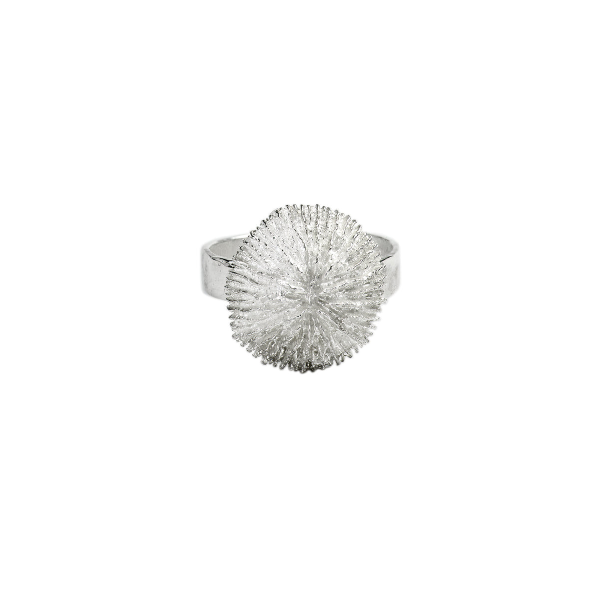 Chunky Mushroom Coral Ring in Sterling