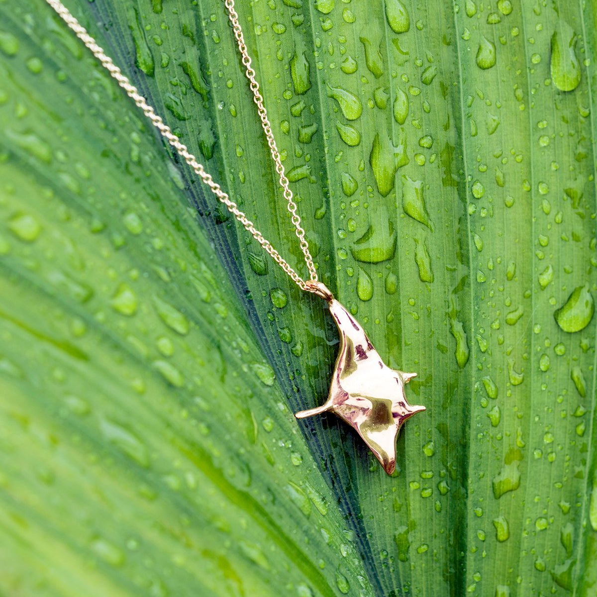 Hahalua Flying Manta Ray Necklace