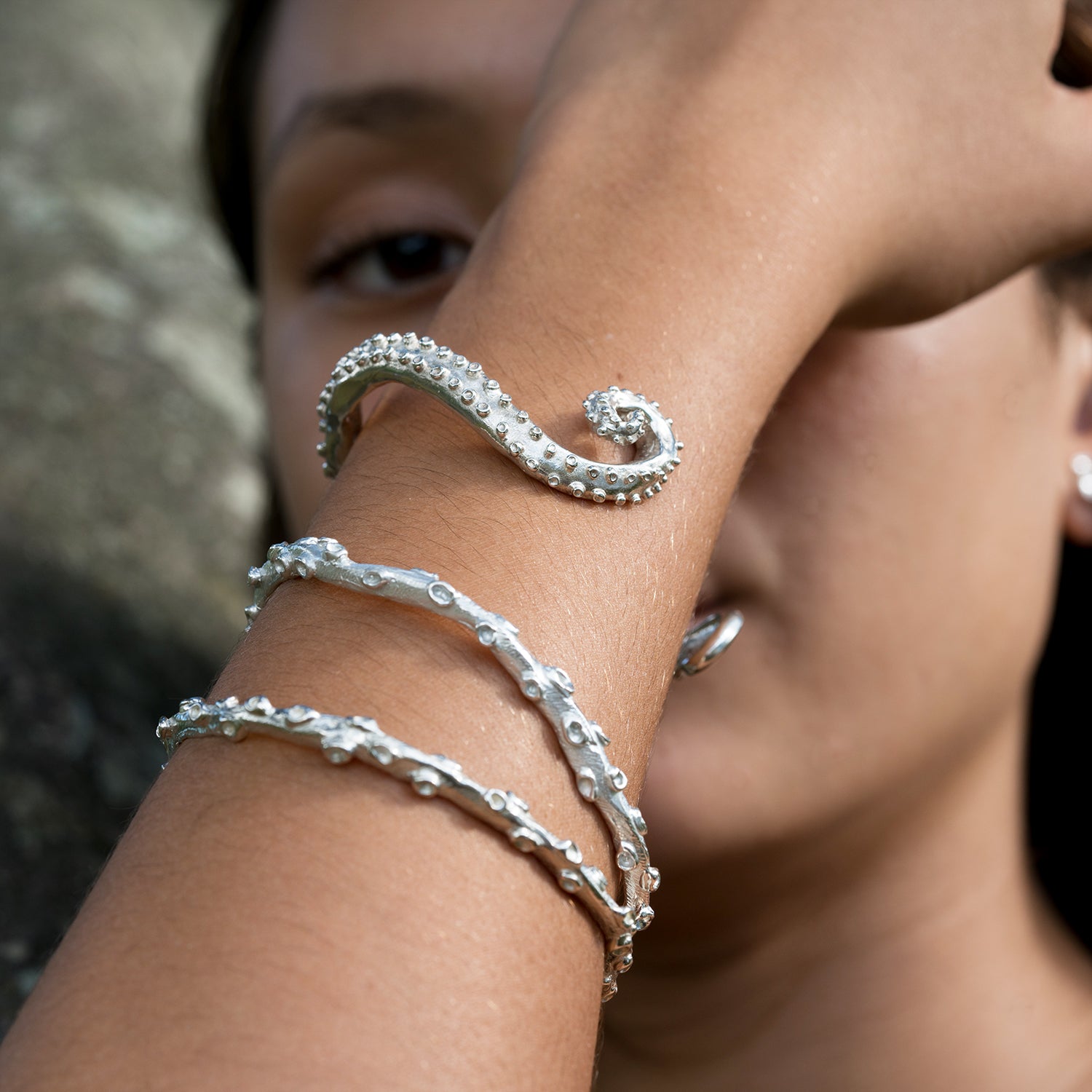 Undulating Sculpted Octopus Cuff Bracelet – 'Alohi Kai Jewelry