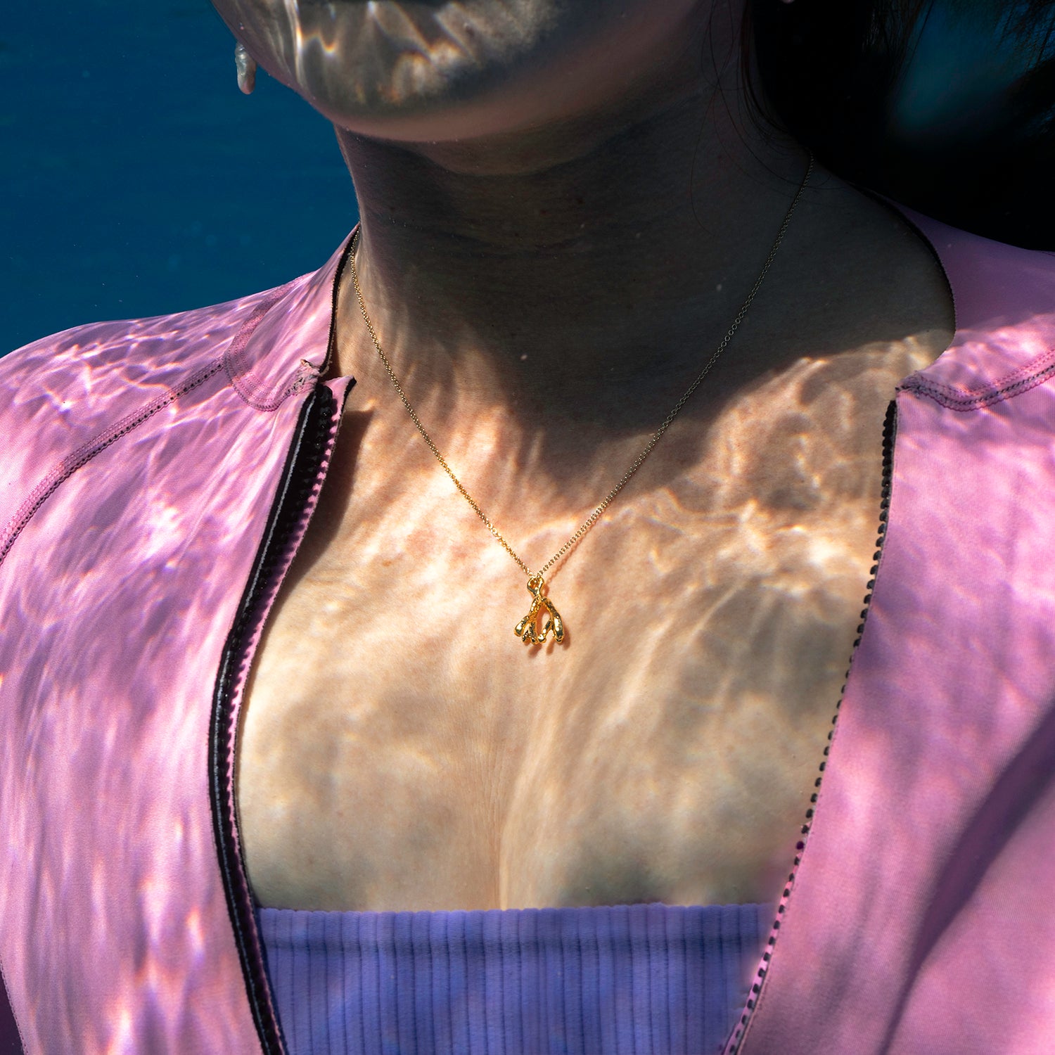 Finger Coral Y Necklace | Silver & Vermeil Hawaii | 'Alohi Kai