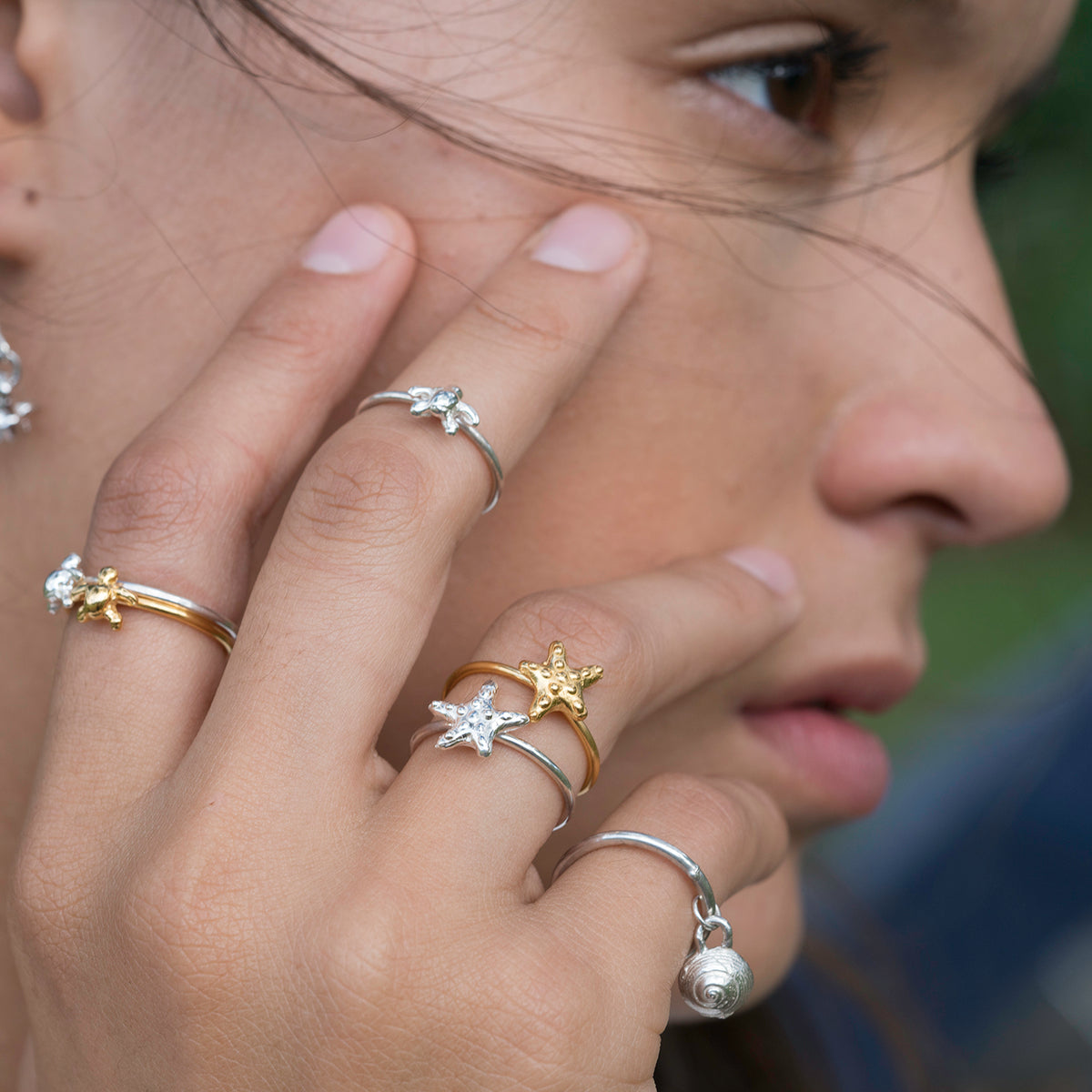 Knobby Sea Star Stacker Ring