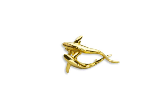 Blue Shark cufflinks gold