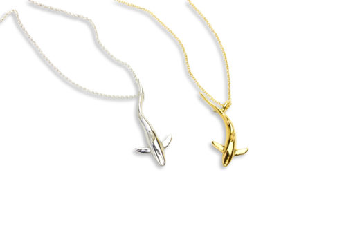 AK blue shark necklaces silver gold II