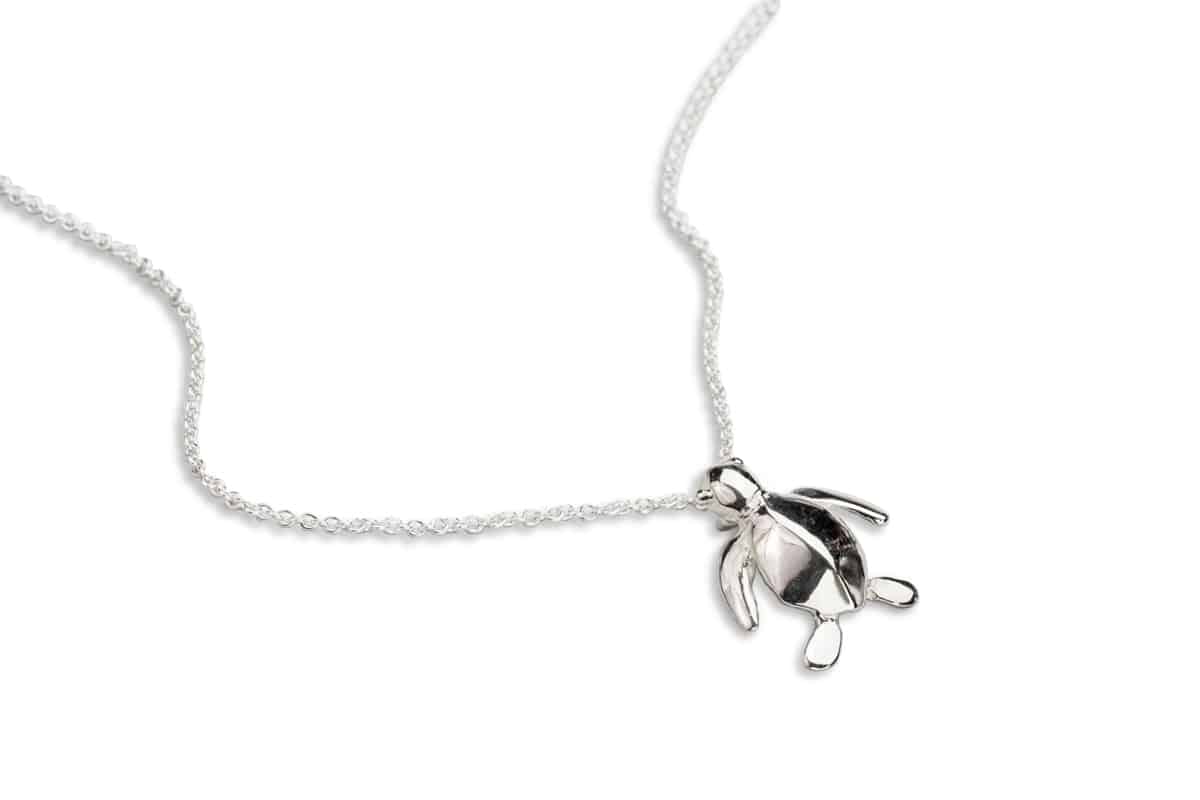 Women's Blue Opal 925 Sterling Silver Turtle Necklace Silver Chain 40cm UK  | eBay