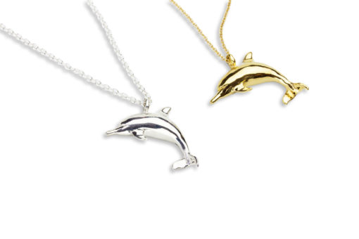 AK Gold and Silver naia dolphin necklaces