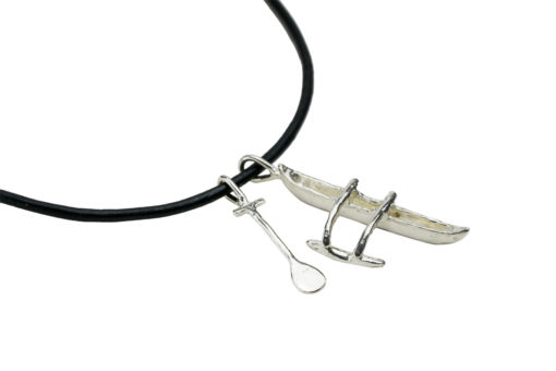 Kialoa Canoe and Paddle Necklace on leather