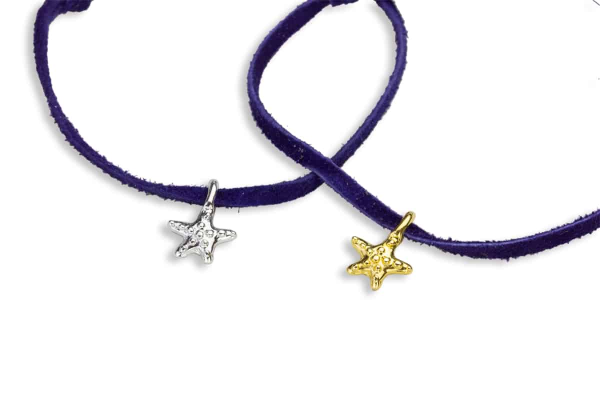 H oceanid adj bracelet suede sea stars close