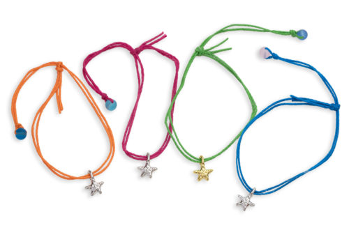4 sea stars bamboo cord pull bracelets