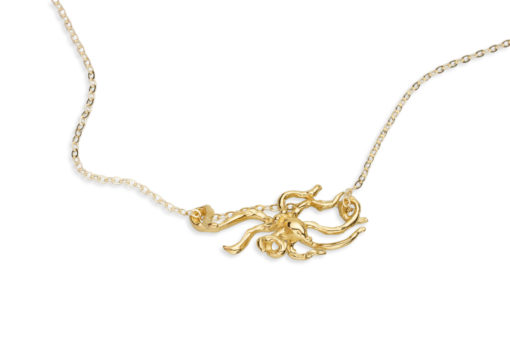Night octopus necklace GOLD close 2