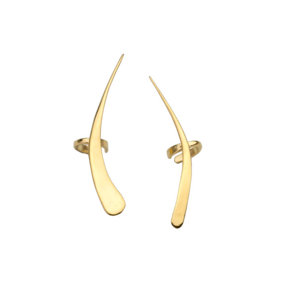 AK thresher ear cuff pair, gold