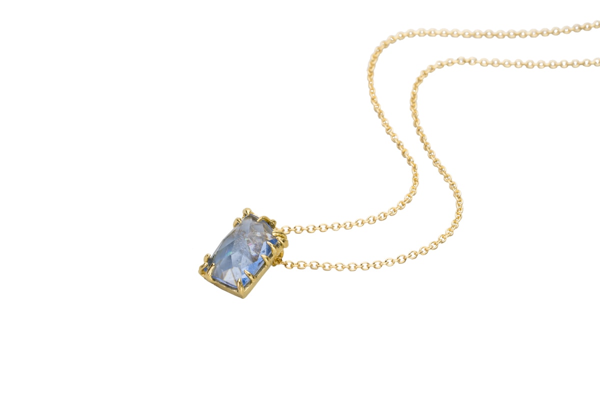 AK blue beryl 1 pendant gold