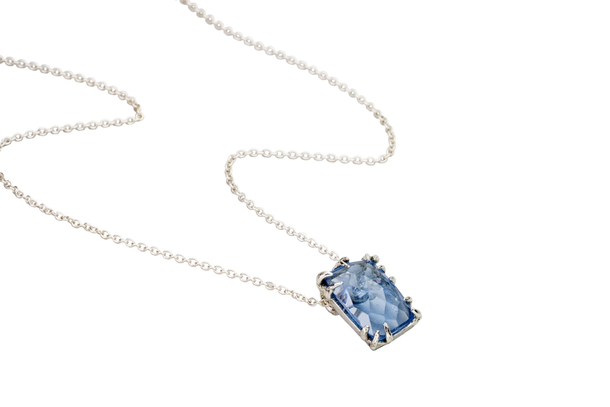 AK blue beryl 1 pendant silver