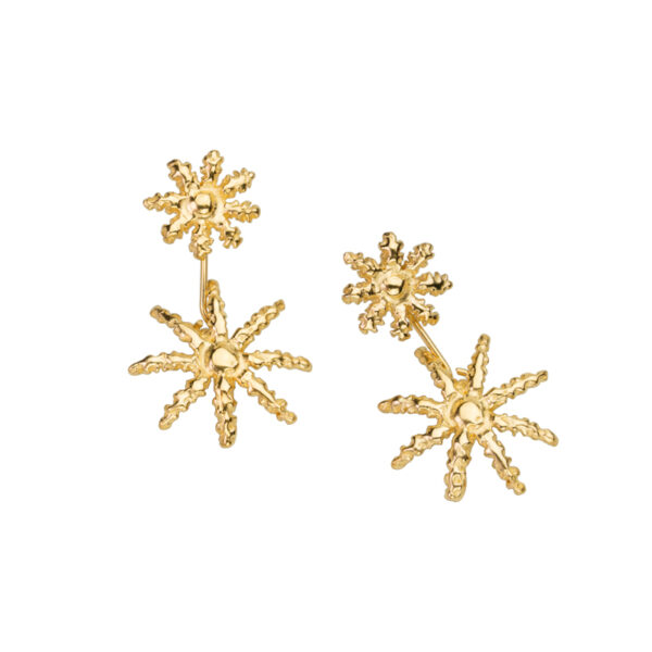 AK octocoral double earrings gold