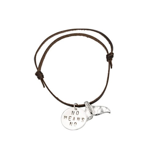 No Means No Whale Tail bracelet - leather