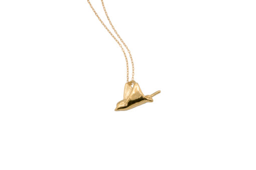 Spotted Eagleray gold necklace close
