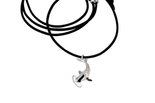 scalloped hammerhead necklace - leather