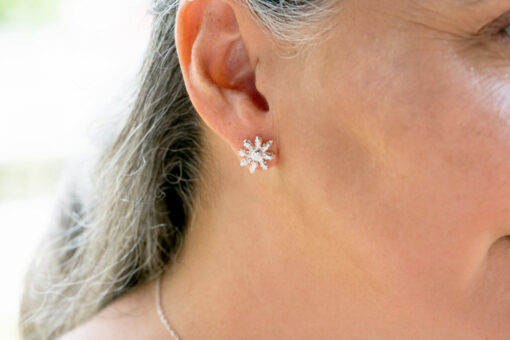 Alohi Kai octocoral earring stud on model