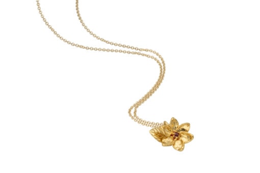 Kahakai nanu necklace gold with pink tourmaline