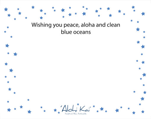 Alohi kai holiday cards- back of note cards