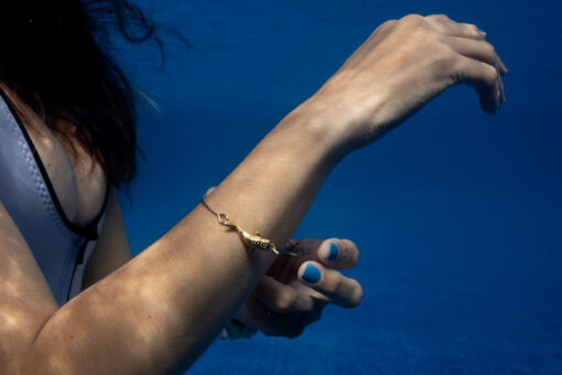 whale shark bracelet in gold