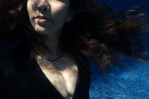sea fan hydroids necklace on model uw