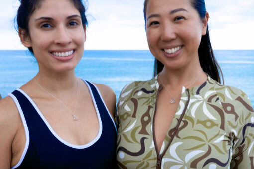 Pohaku puna SS necklaces on models